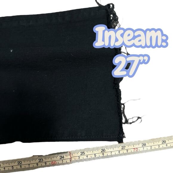 MOTHER The Hustler Ankle Fray Jeans in Not Guilty Black Size 28 Casual High Rise - Picture 8 of 11